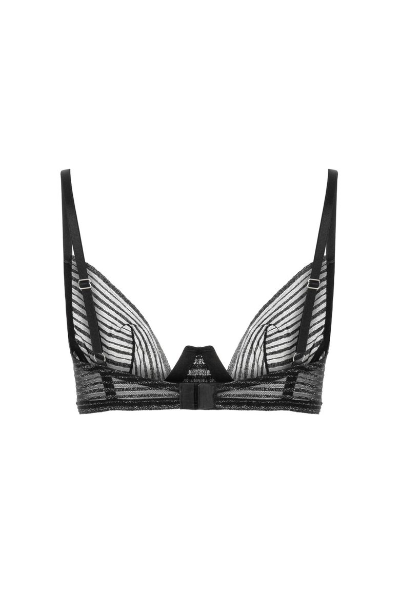Silvery Bra - Lace Underwire Demi Bra, Alternate, color, Black