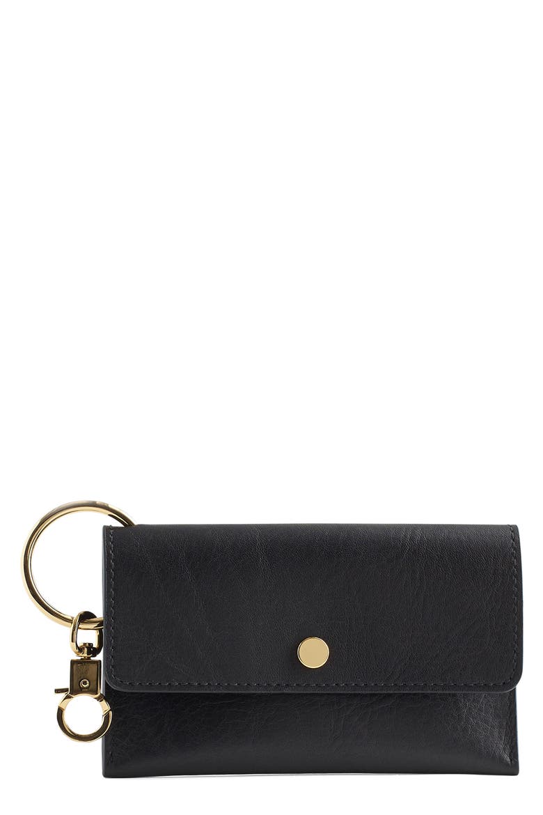The Zip Leather Card Case Wallet, Main, color, TRUE BLACK