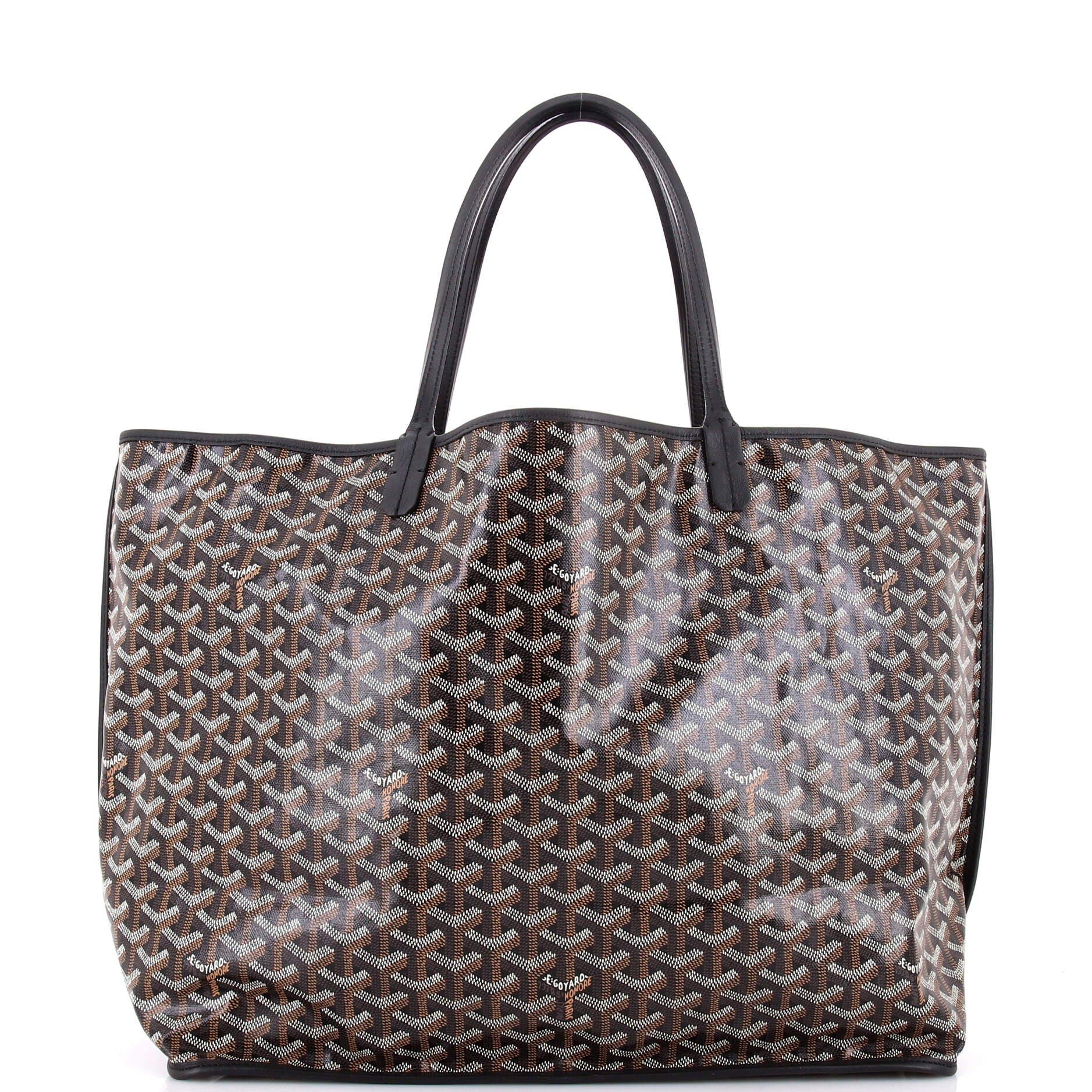 Pre-Owned Goyard Anjou Reversible Tote Coated Canvas GM, Main, color, Black