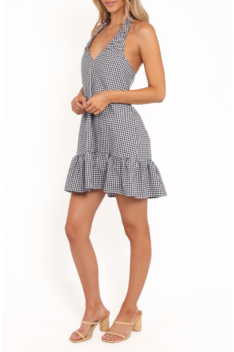 Samson Gingham Halter Mini Dress, Alternate, color, NAVY GINGHAM