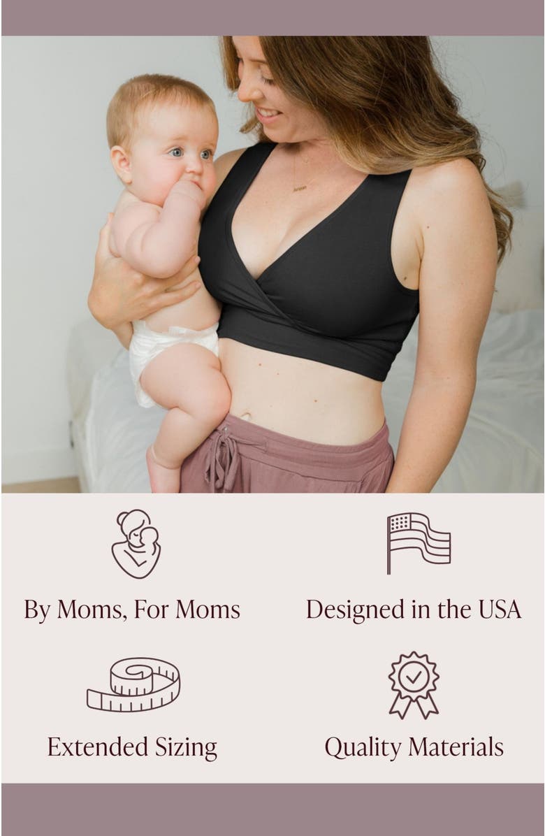 Kindred Bravely French Terry Racerback Nursing & Sleep Bra - Fits Sizes 30B-46D, Alternate, color, Black