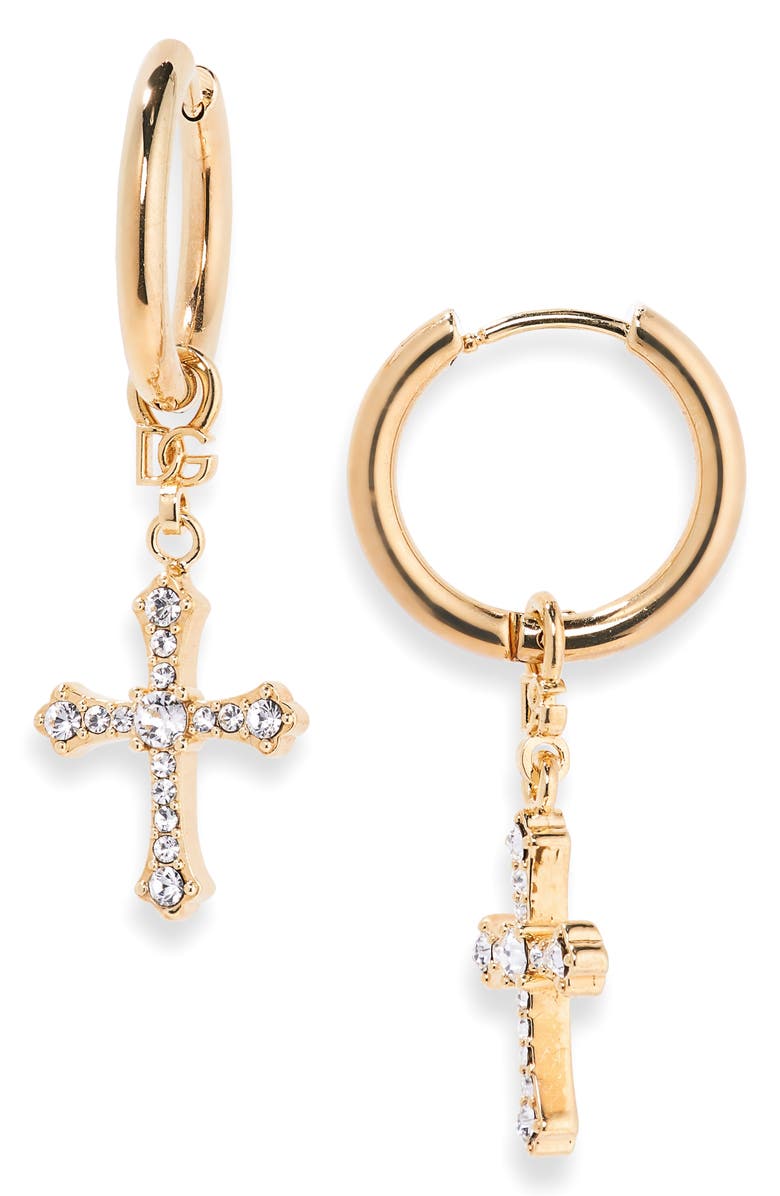 Dolce&Gabbana DNA Cross Hoop Earrings, Main, color,
