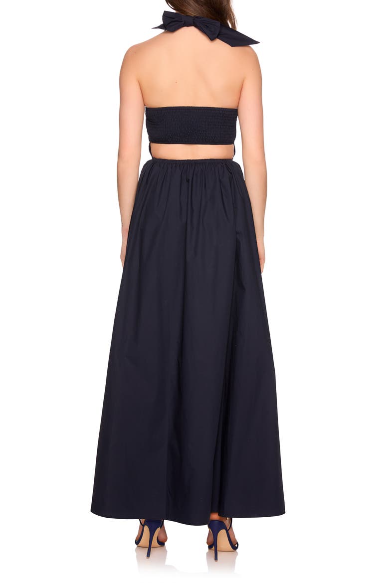 Halter Neck Cotton Poplin Dress, Alternate, color, MIDNIGHT
