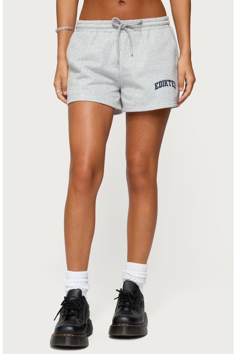 Off Duty Cotton Blend Graphic Sweat Shorts, Main, color, GRAY-MELANGE
