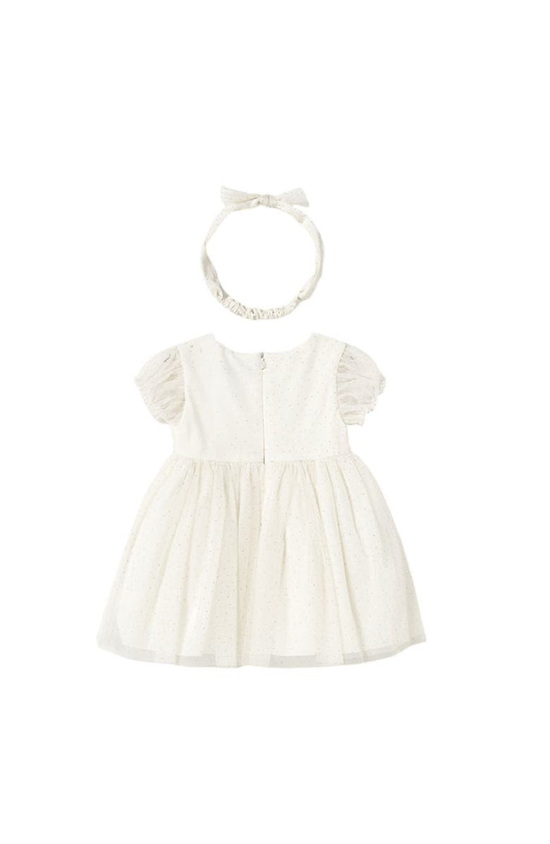 Mayoral Chiffon Dress Headband Set, Alternate, color, Ivory