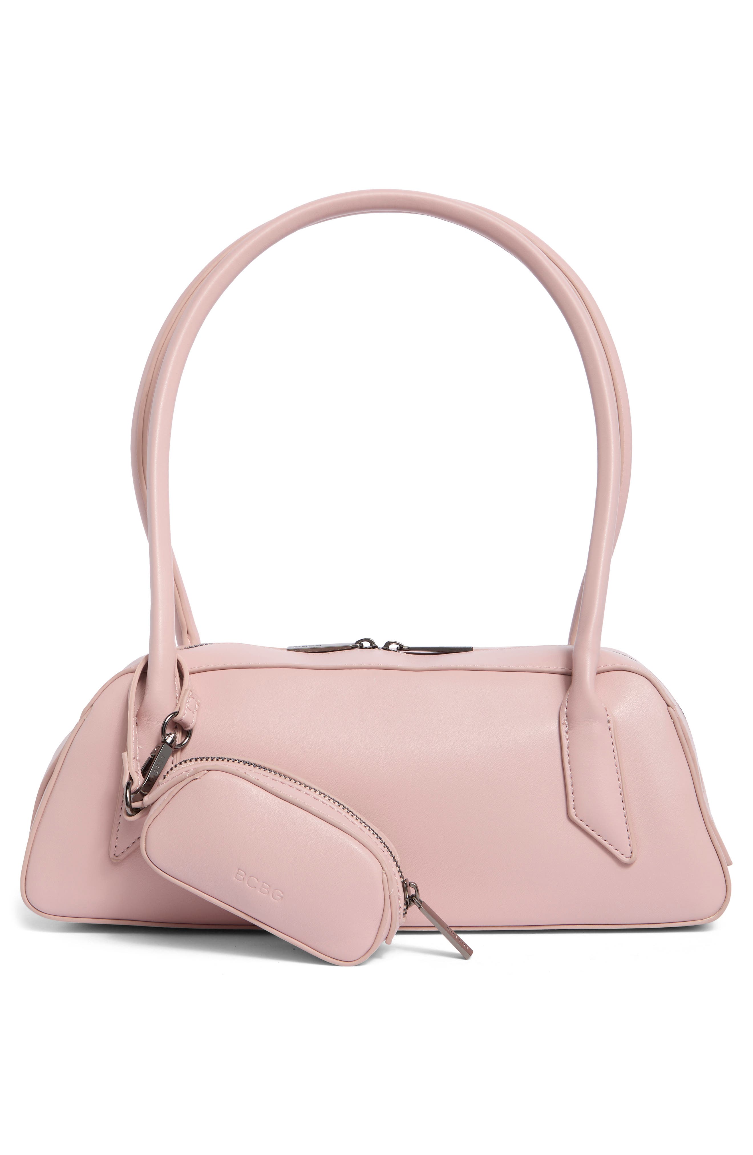 BCBG Faux Leather Shoulder Bag, Alternate, color, Pink