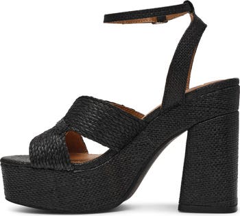 Waylan Raffia Platform Ankle Strap Sandal