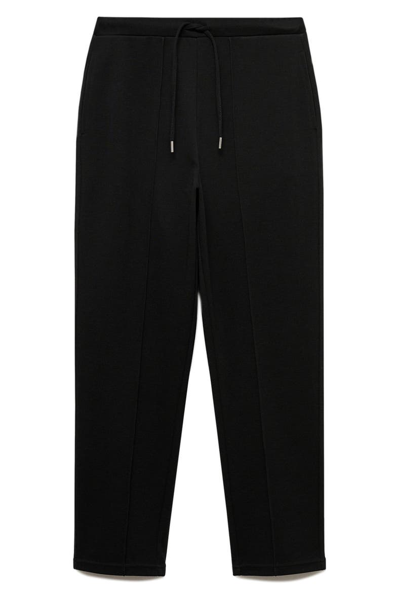 Pintuck Pleat Drawstring Pants, Alternate, color, BLACK