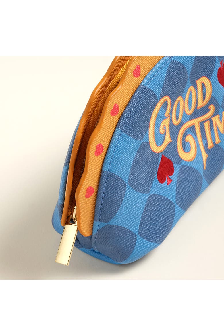 Meilin Makeup Bag 8" x 4.5" Travel Essential, Alternate, color, Red - Blue