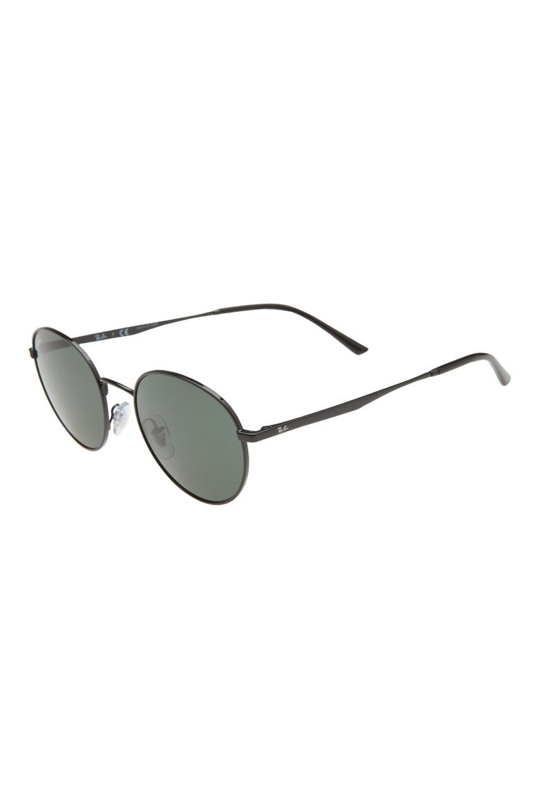Phantos 50mm Gradient Round Sunglasses, Alternate, color, BLACK/ DARK GREEN