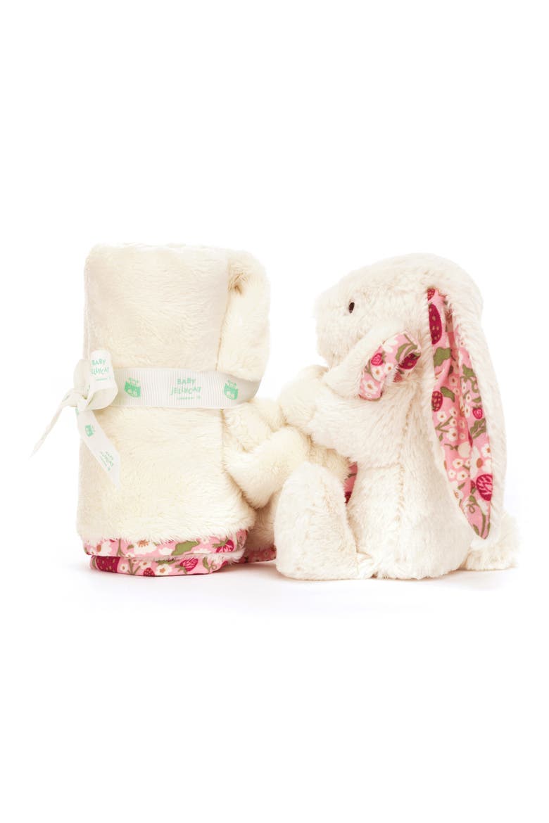 Blossom Cream Bunny 'Berry' 6-Inch Plushie & Soother Blanket, Alternate, color, MULTI