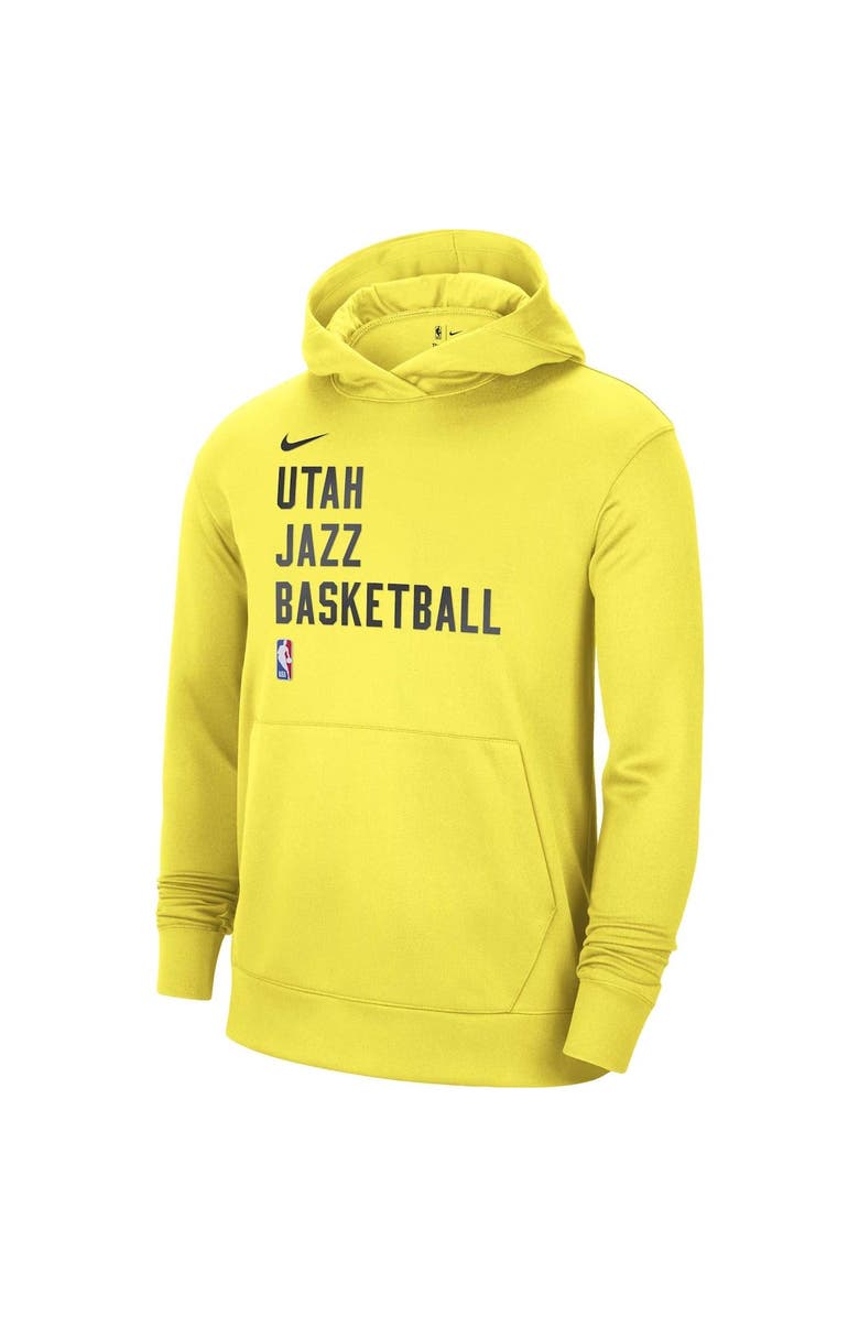 Nike Unisex Nike Yellow Utah Jazz 2023/24 Performance Spotlight On-Court Practice Pullover Hoodie, Alternate, color, Yellow