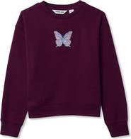 Lands' End Girls Crew Neck Embroidered Sweatshirt