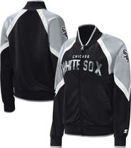 STARTER Women's Starter Black Chicago White Sox Touchdown Raglan Full-Zip Track Jacket