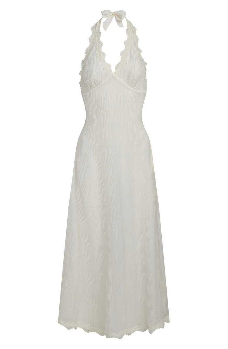 LIONESS Stars Align Halter Midi Dress, Alternate, color, Cream