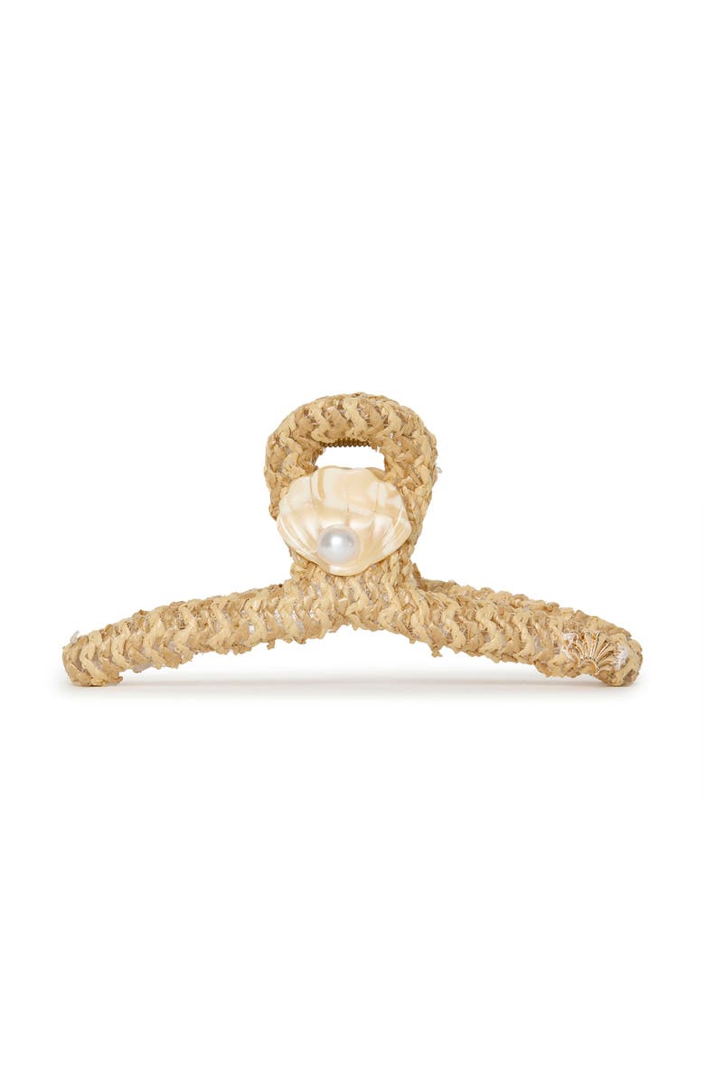 Lele Sadoughi Raffia Shell Claw Clip, Main, color, Natural 250