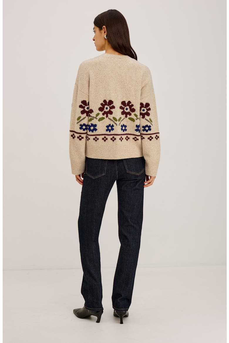 Saffron Floral Cardigan, Alternate, color, OAT FLORAL