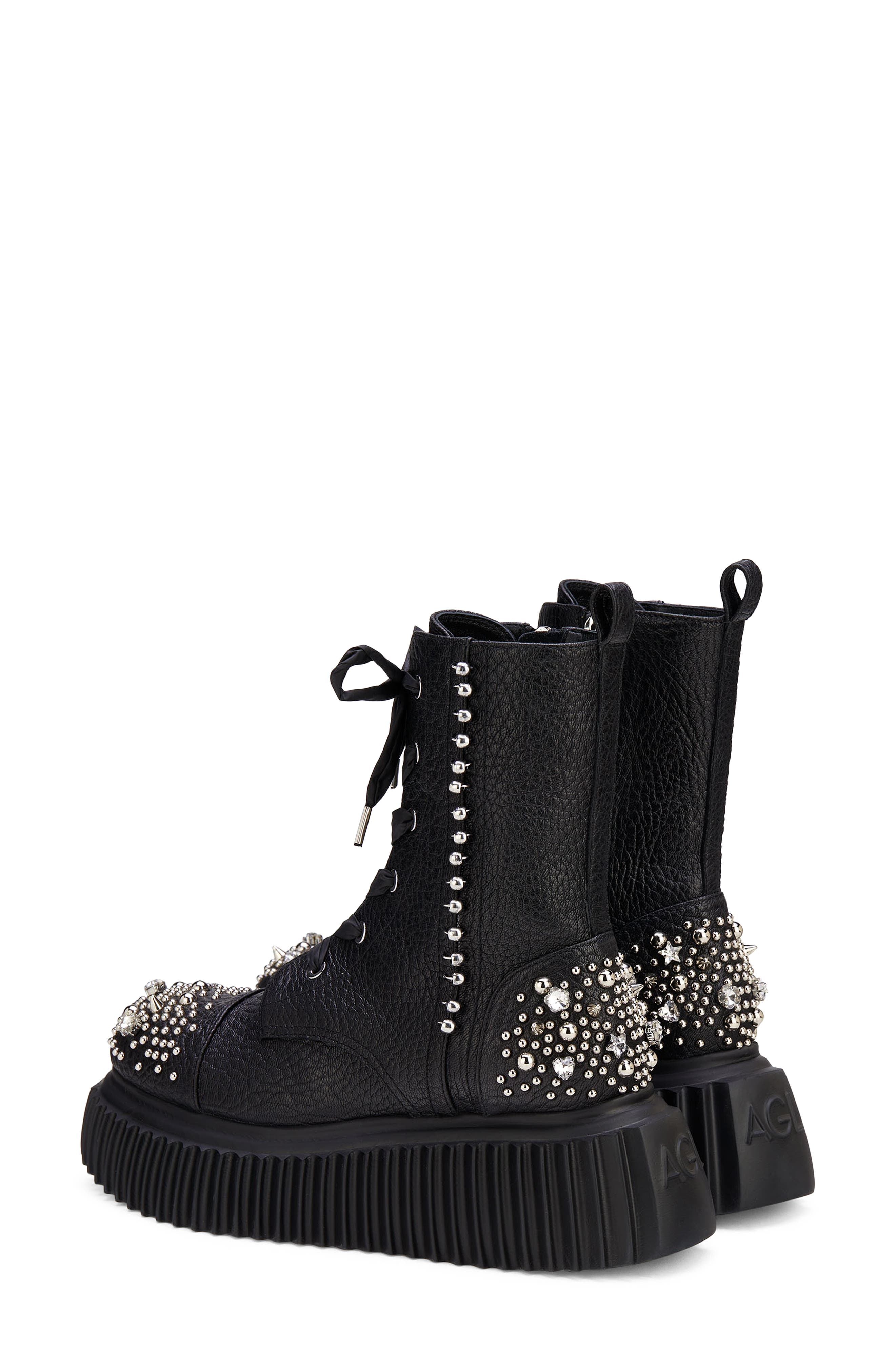 AGL Iggy Crystal Wedge Combat Boot, Alternate, color, 