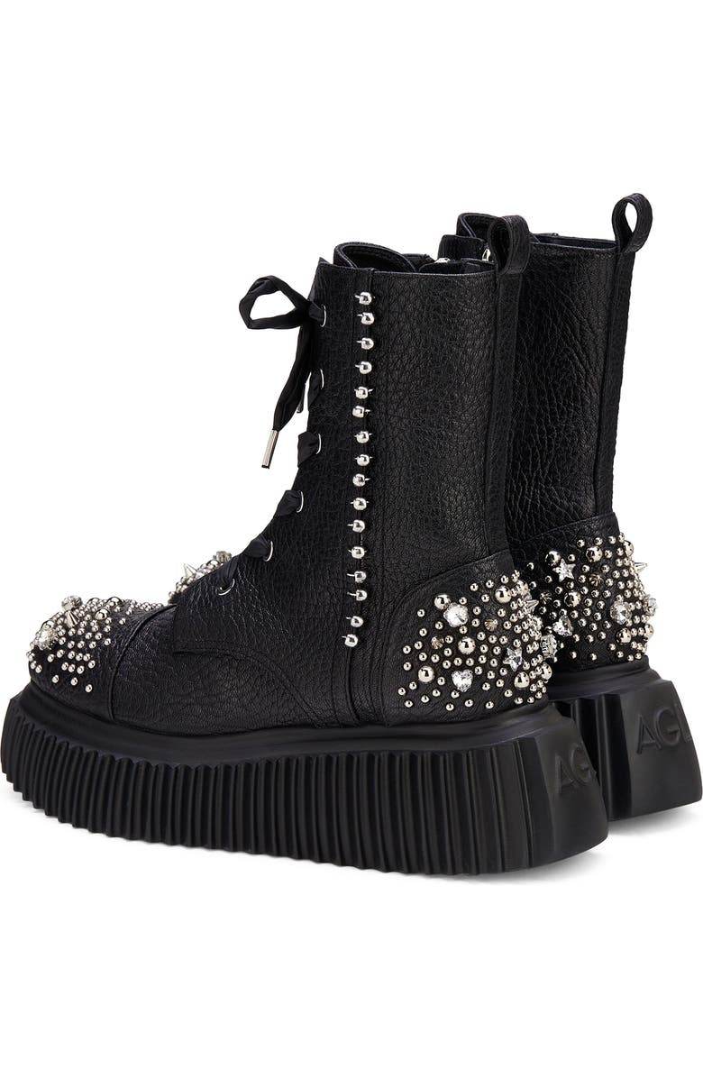 AGL Iggy Crystal Wedge Combat Boot, Alternate, color,