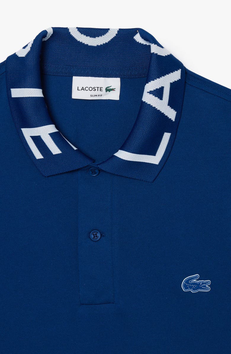 Lacoste Semi Fancy Slim Fit Piqué Knit Polo, Alternate, color, Globe