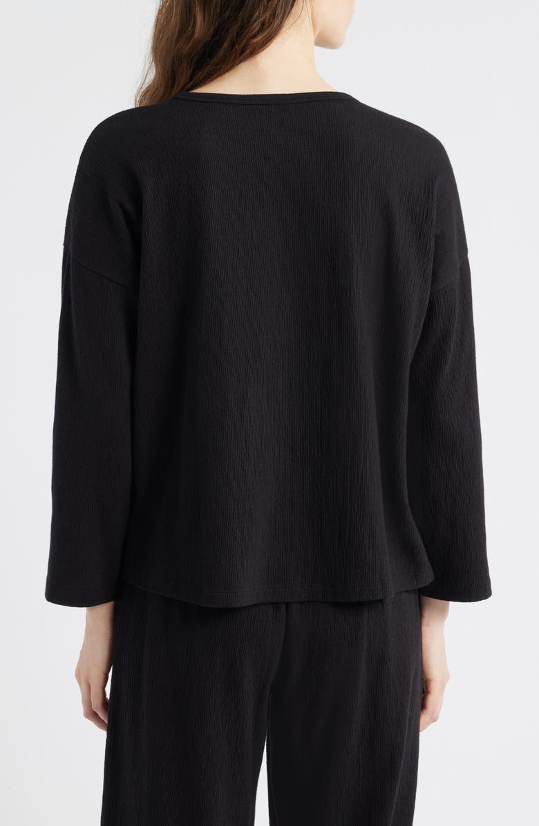 Eileen Fisher Bracelet Sleeve Top, Alternate, color, Black