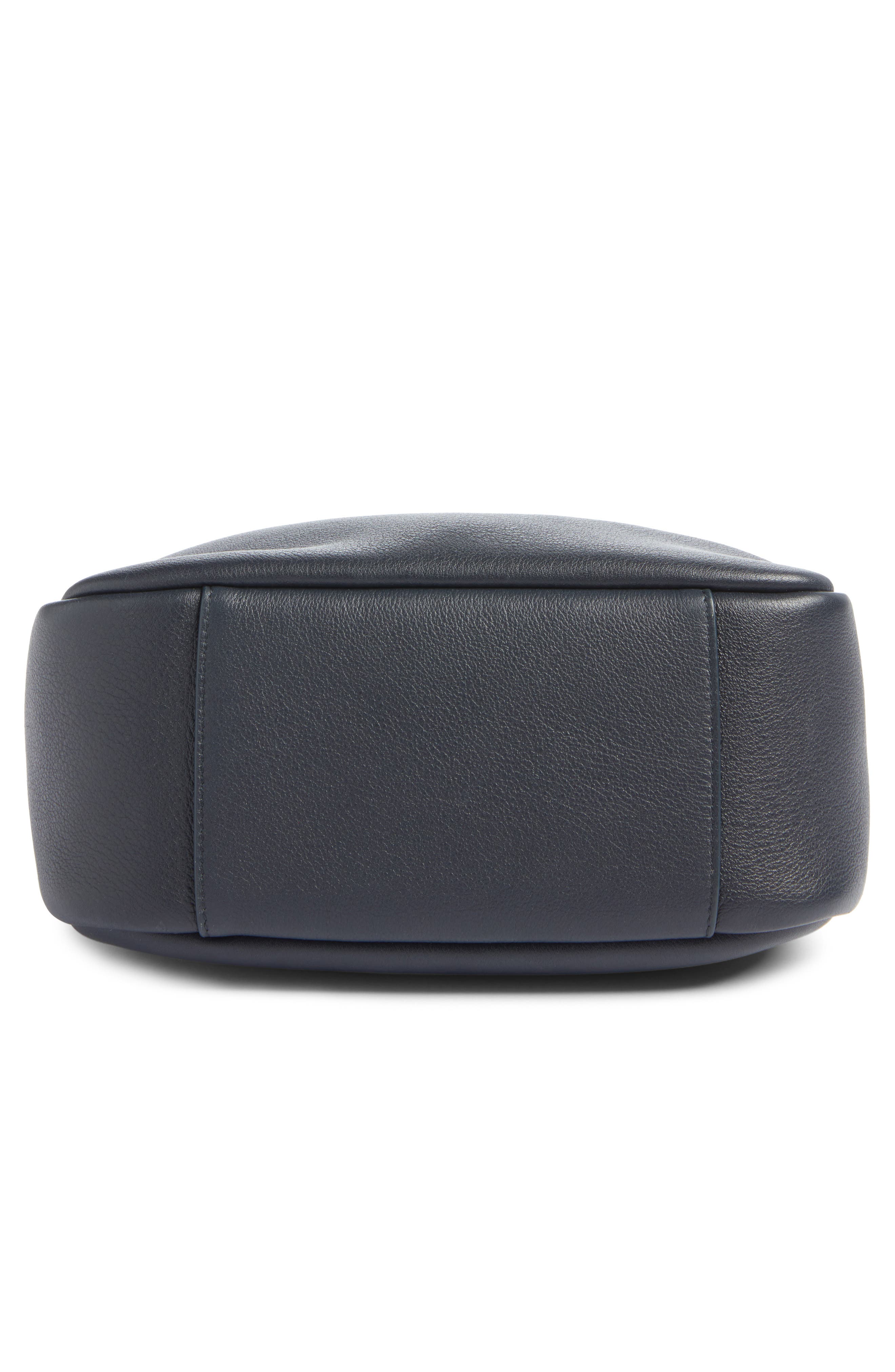 Saint Laurent Small Le 5 à 7 Leather Hobo, Alternate, color, Bleu Abysse