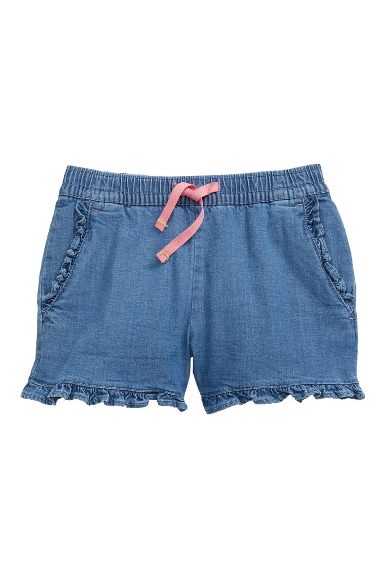 Kids' Frill Hem Shorts, Main, color, CHAMBRAY