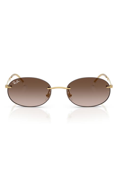 54mm Gradient Rimless Oval Sunglasses
