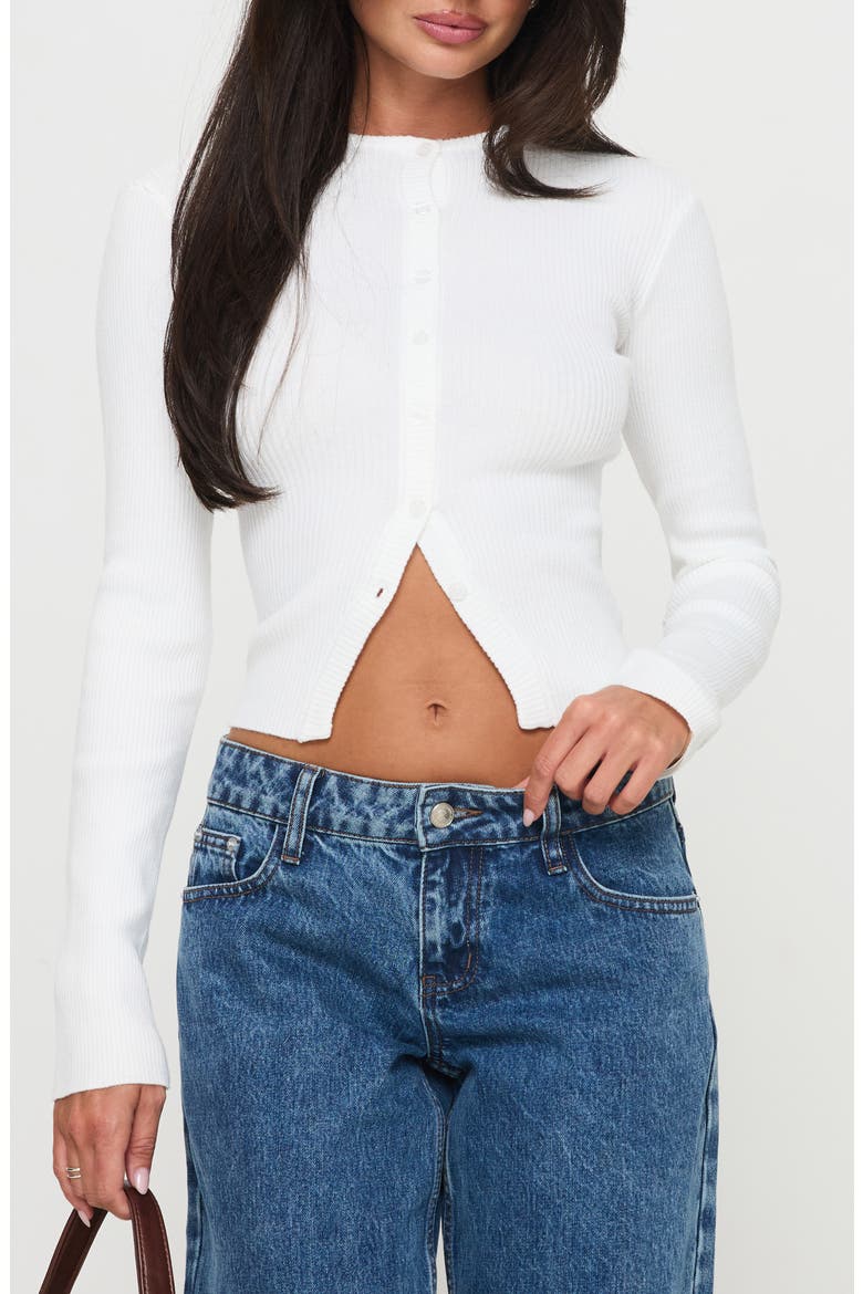 Suzu Rib Cardigan, Main, color, WHITE