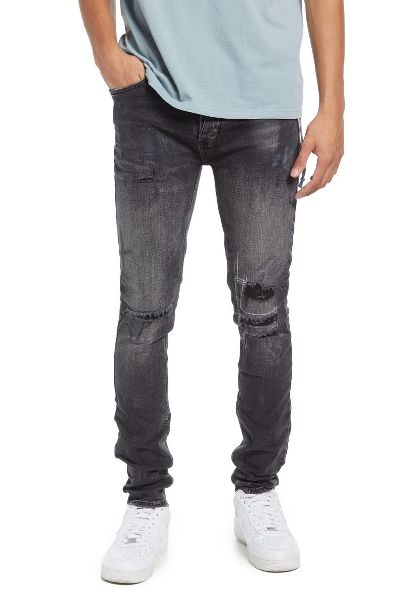 Ksubi Van Winkle Burnt Skinny Jeans, Main, color,