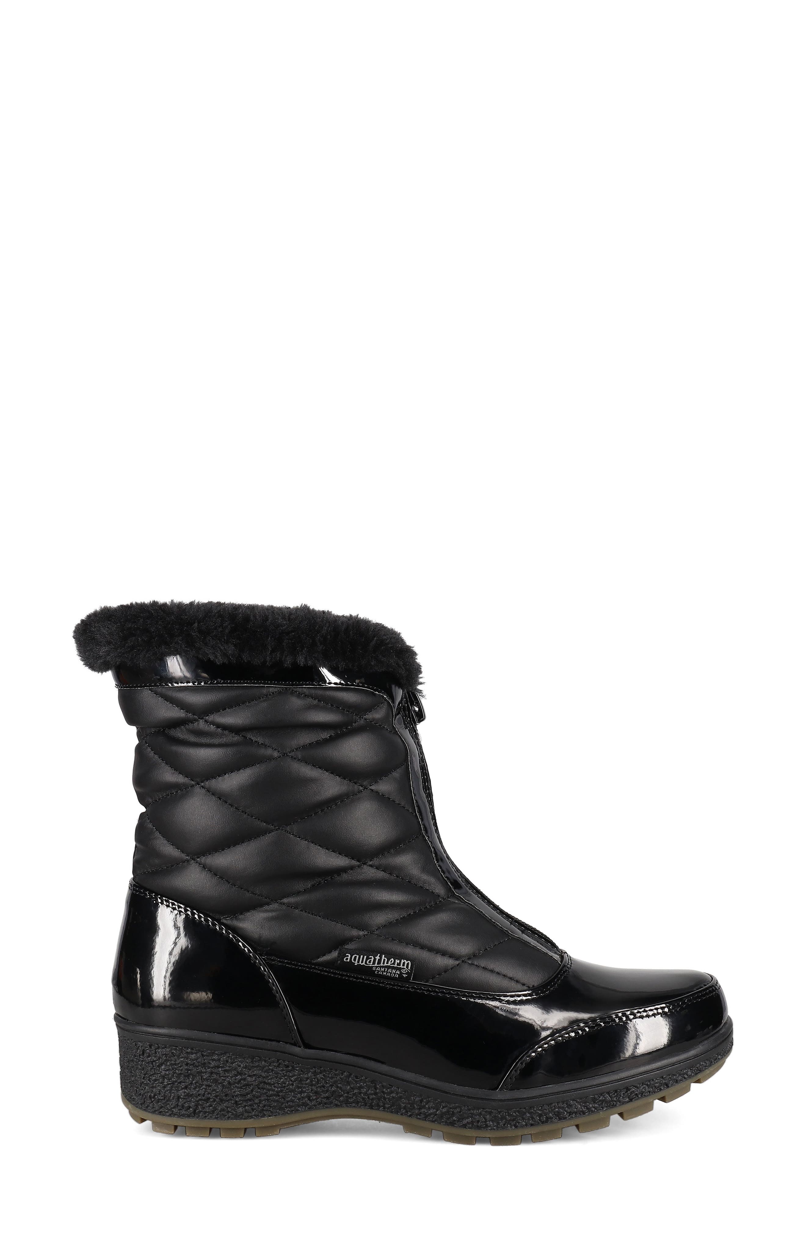 Crispin II Faux Fur Lined Boot, Alternate, color, BLACK PATENT PU
