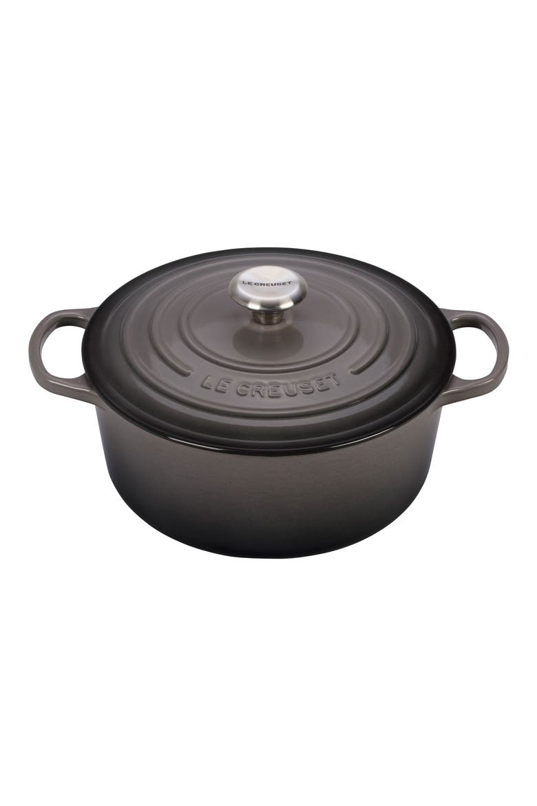 Signature 5.5-Quart Round Enamel Cast Iron French/Dutch Oven, Main, color, OYSTER