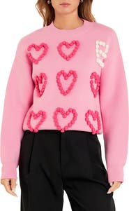 English Factory Pompom Heart Sweater