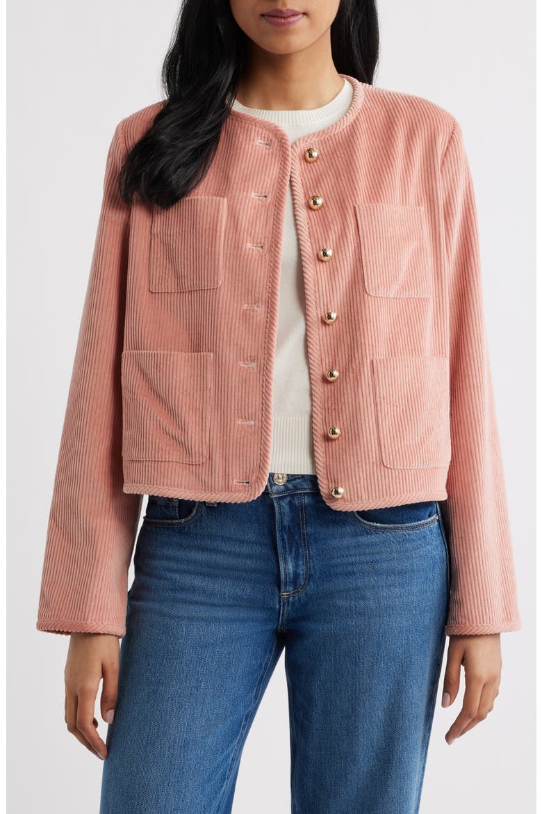Cotton Corduroy Jacket, Alternate, color, PINK