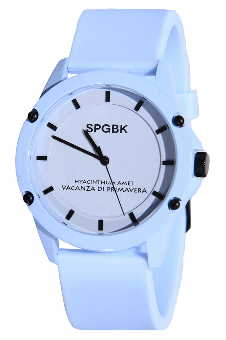 Spring Break Silicone Strap Watch, 44mm, Main, color, PERIWINKLE