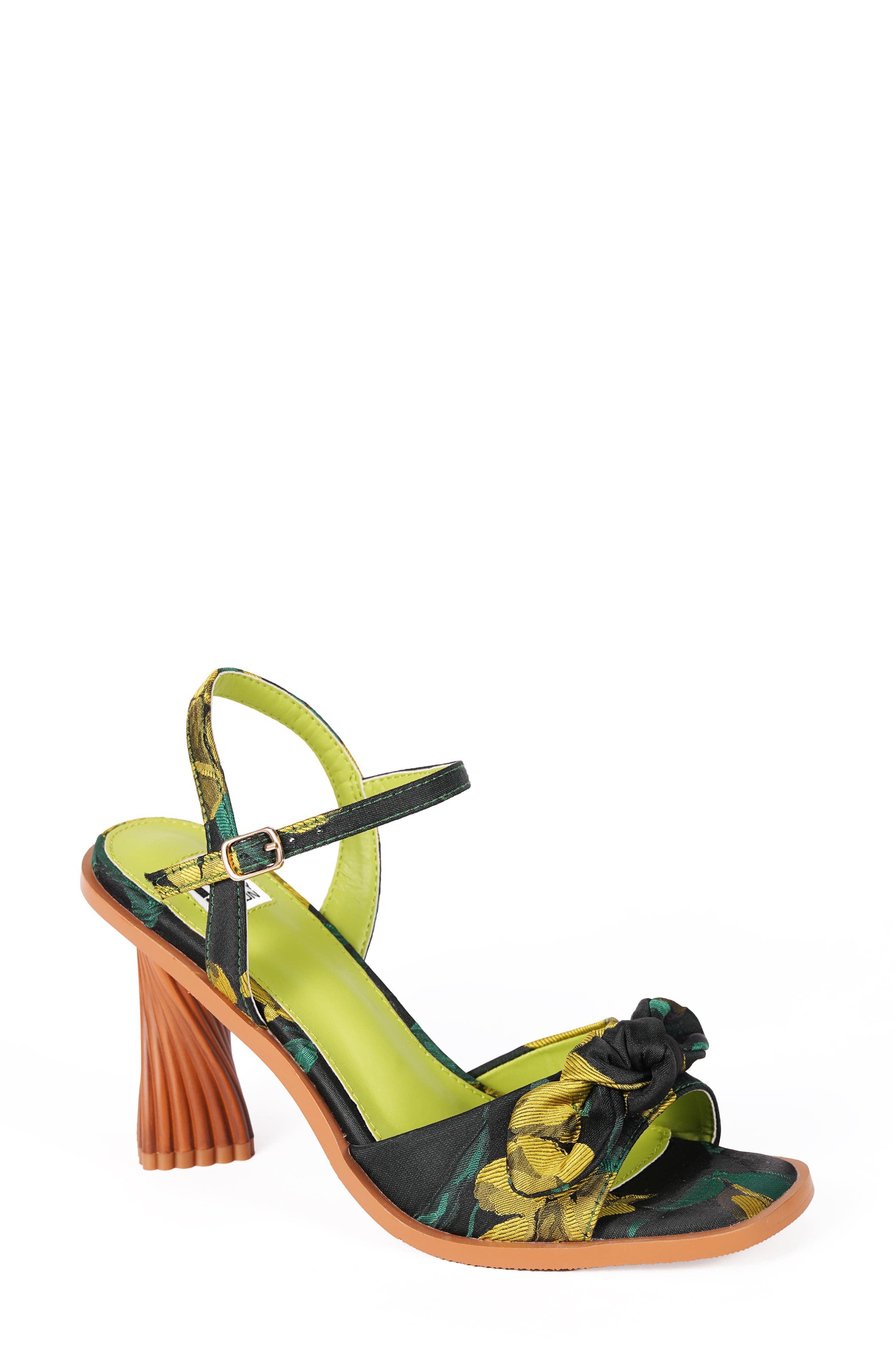 NINETY UNION Nora Bow Ankle Strap Sandal, Main, color, Green Multi