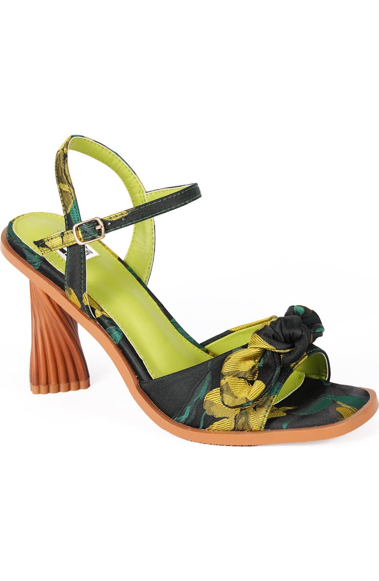 NINETY UNION Nora Bow Ankle Strap Sandal, Main, color, Green Multi