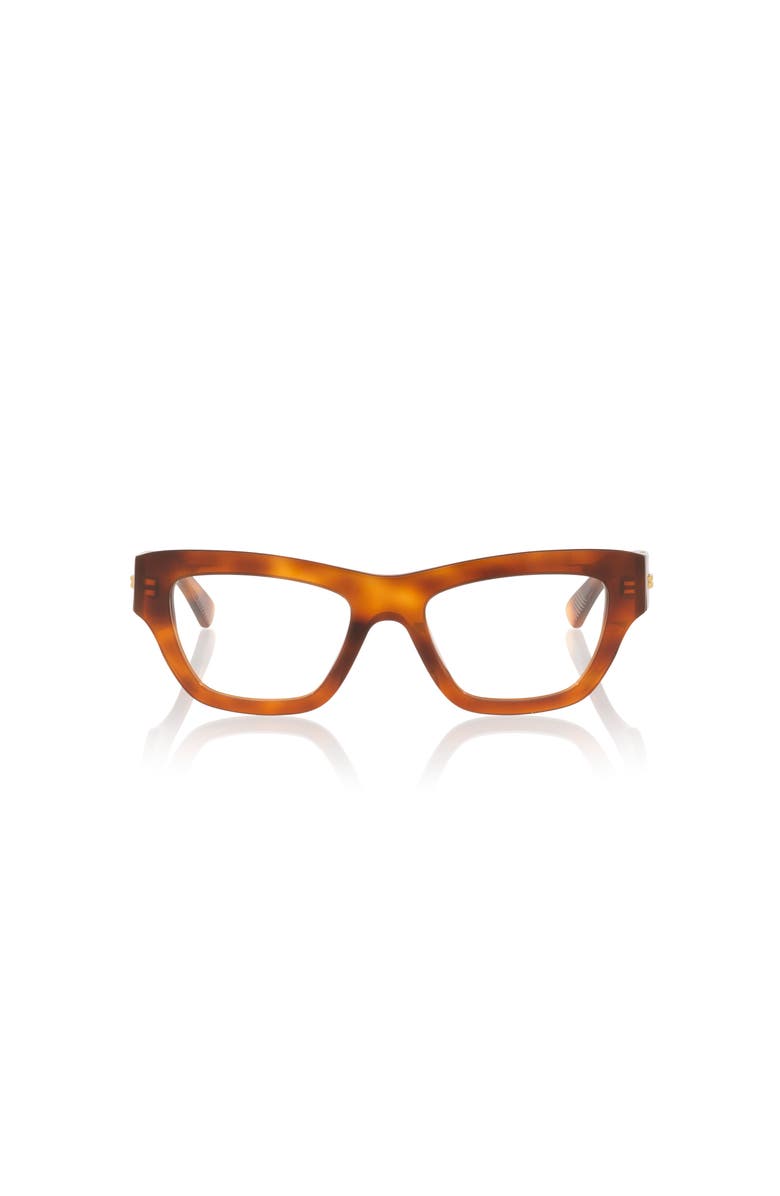Bottega Veneta 51mm Rectangle optical glasses, Alternate, color, Tortoise