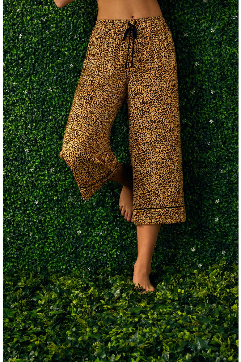Wide Leg Crop Pajama Pants (Nordstrom Exclusive), Alternate, color, MICRO ANIMAL
