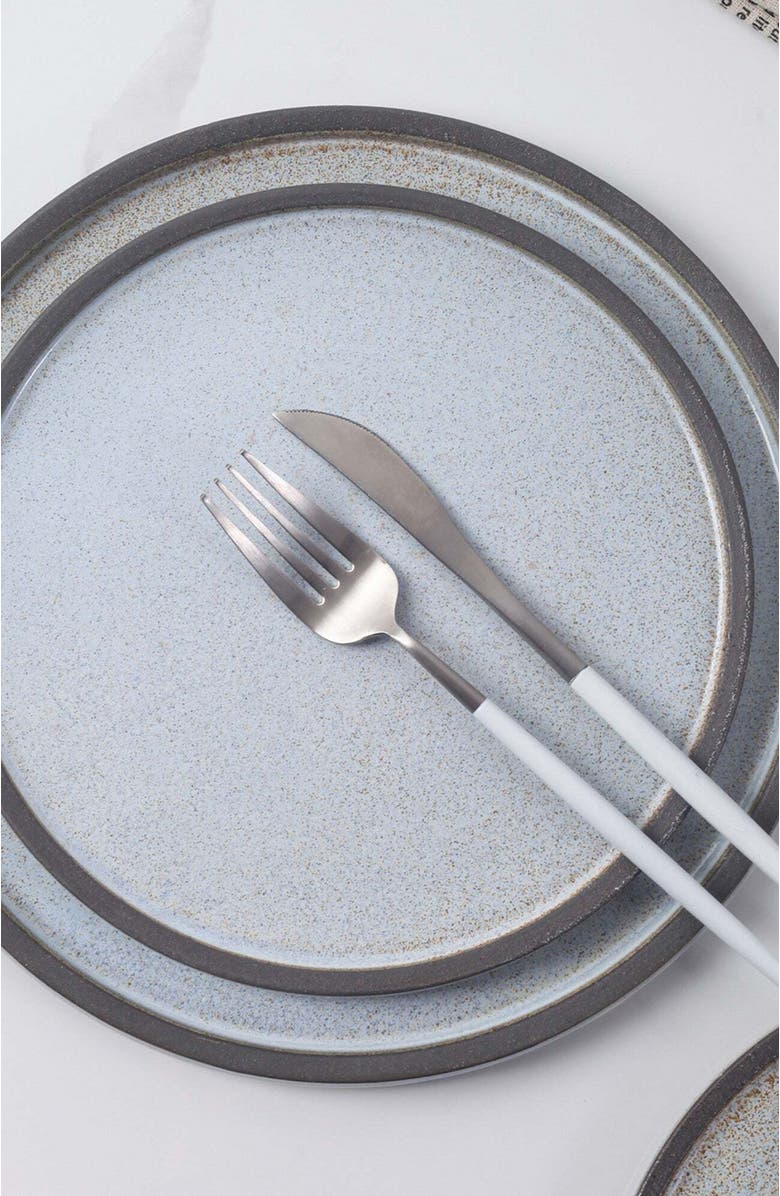 Stone Lain Vince Stoneware 4-Piece Dinner Plate Set, Alternate, color, Gray-Green-Blue