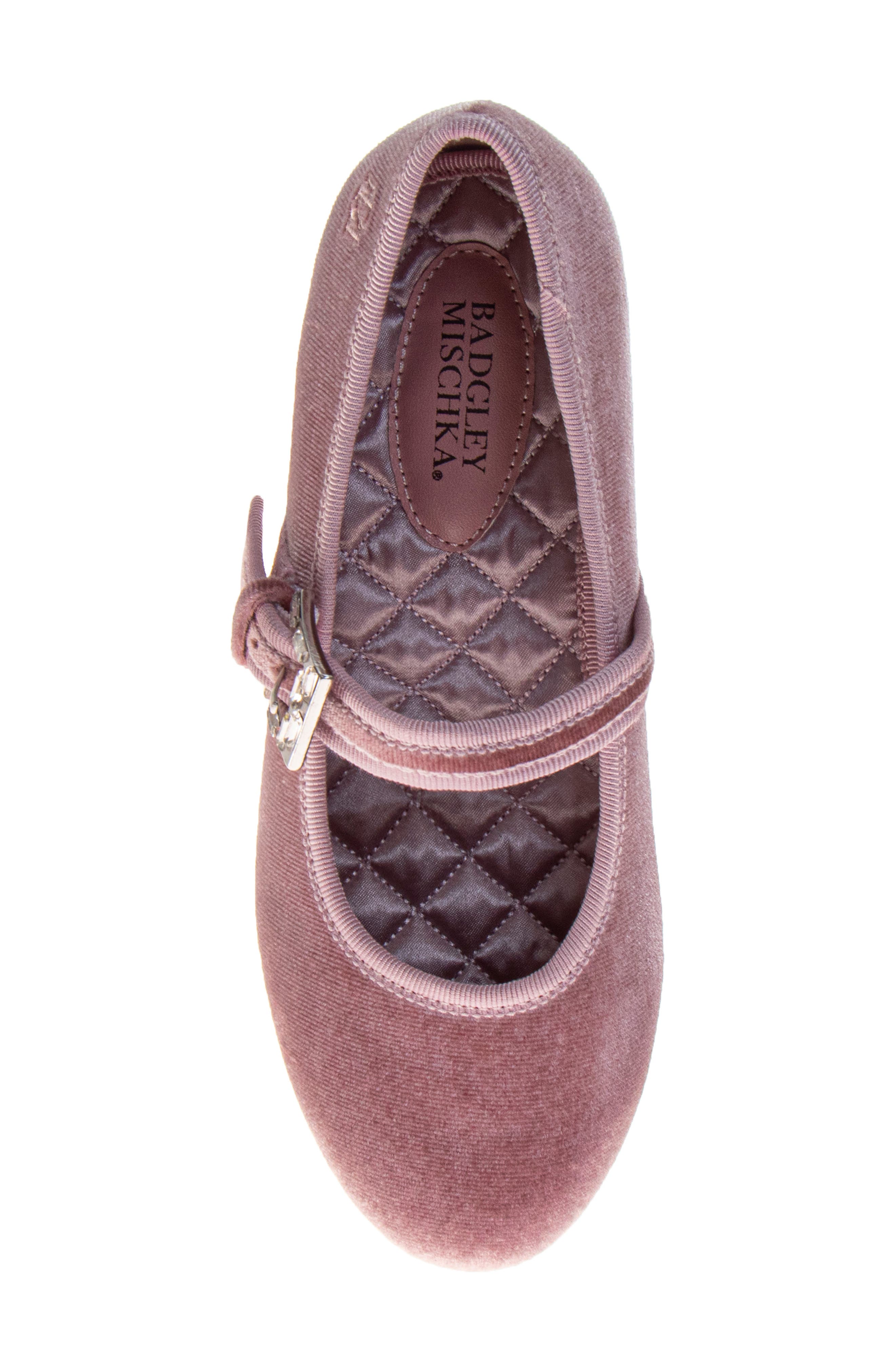 BADGLEY MISCHKA Ballerina Mary Jane Flat, Alternate, color, Pink Velvet