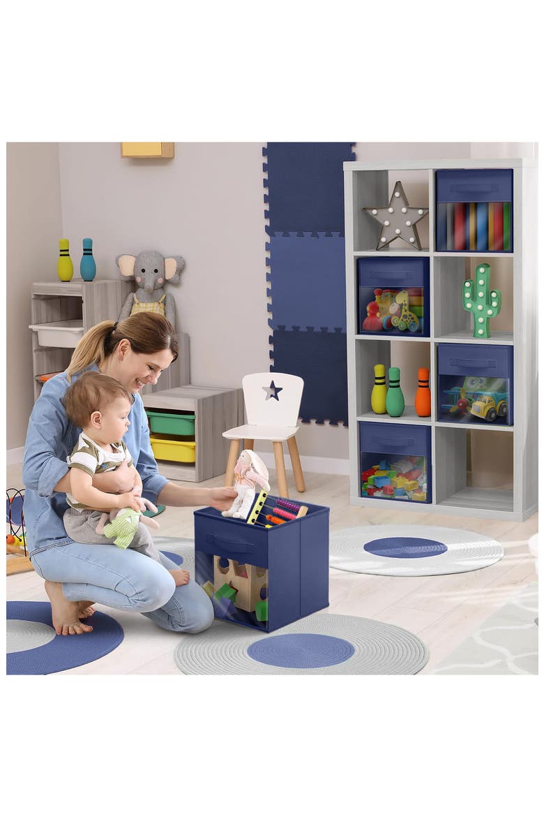 6-Pack Window Storage Cubes, Alternate, color, NAVY BLUE
