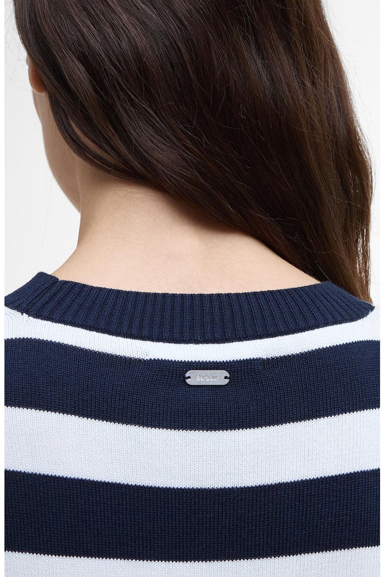 Bronya Stripe Cotton Blend Sweater, Alternate, color, NAVY