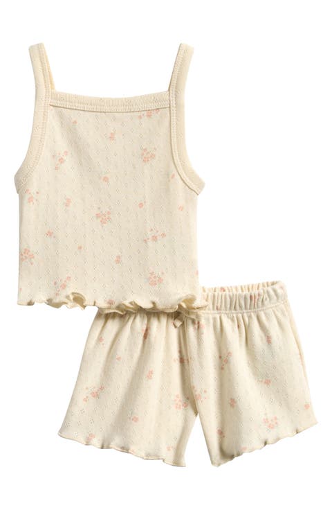 Organic Cotton Pointelle Tank & Shorts Set (Baby)