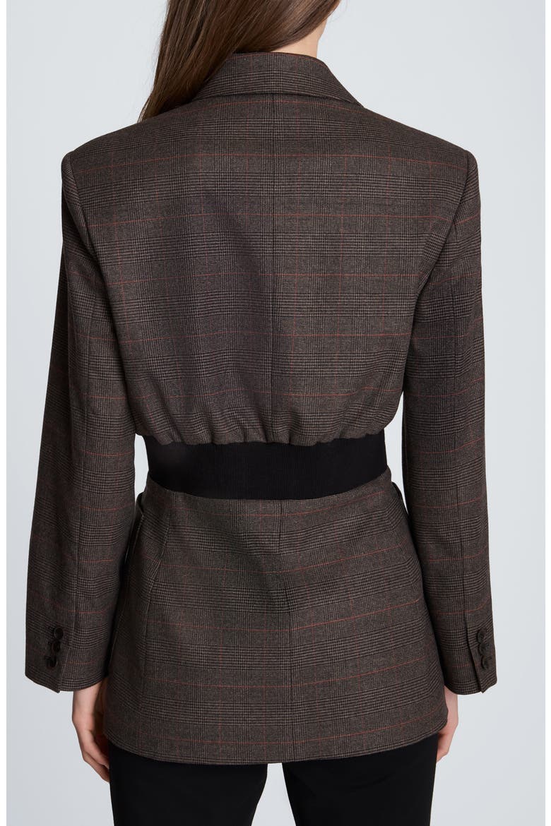 Ribbed Waisted Blazer, Alternate, color, MEDIUM BARK MULTI