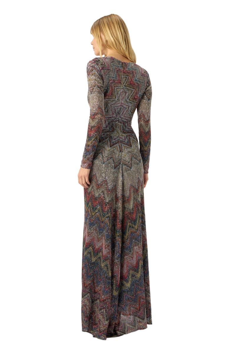 Missoni Long Dress With V-neck And Zigzag Pattern, Alternate, color, Multicoloured