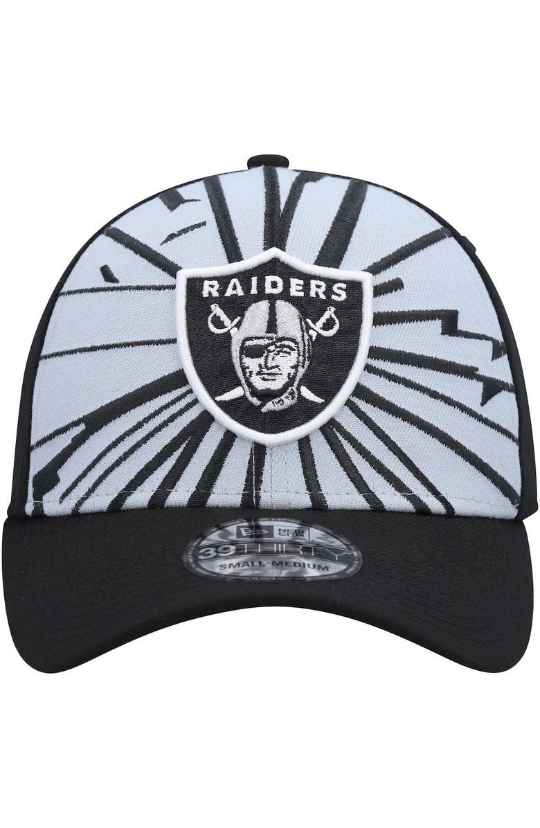 New Era Men's New Era Gray/Black Las Vegas Raiders Shattered 39THIRTY Flex Hat, Alternate, color, 
