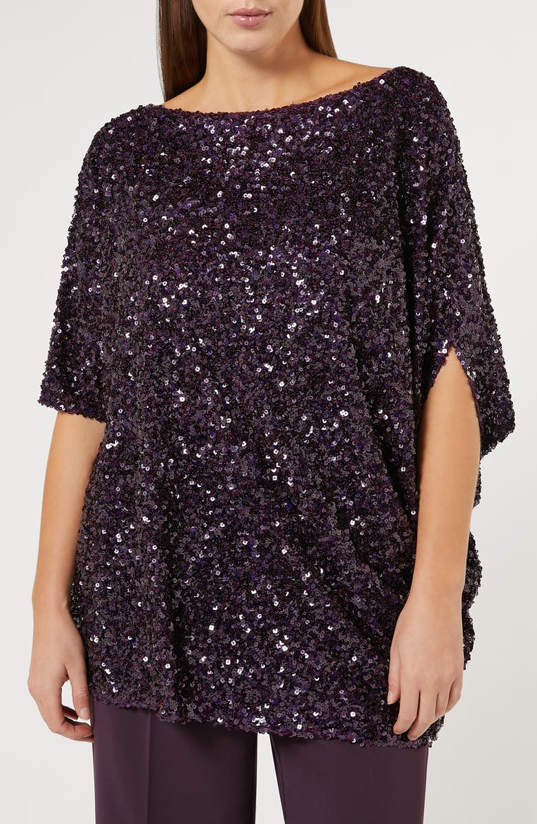 Marina Rinaldi Dorotea Sequin Tunic Top, Main, color,
