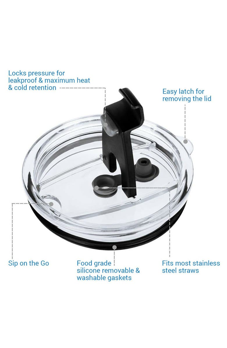 Healthy Human On The Go Spill Proof Tumbler Lid for 12 oz or 20 oz Cruisers, Alternate, color, Clear