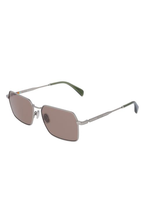 Paul Smith 58mm Modified Rectangular Sunglasses In Matte Silver/brown